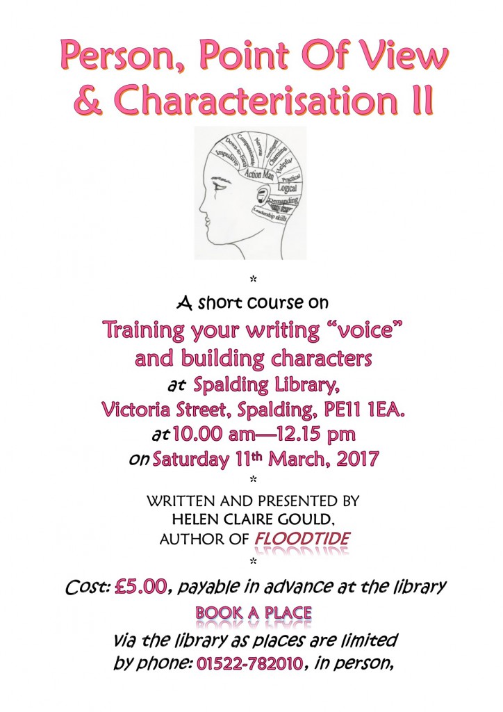 Poster for March writers' workshop