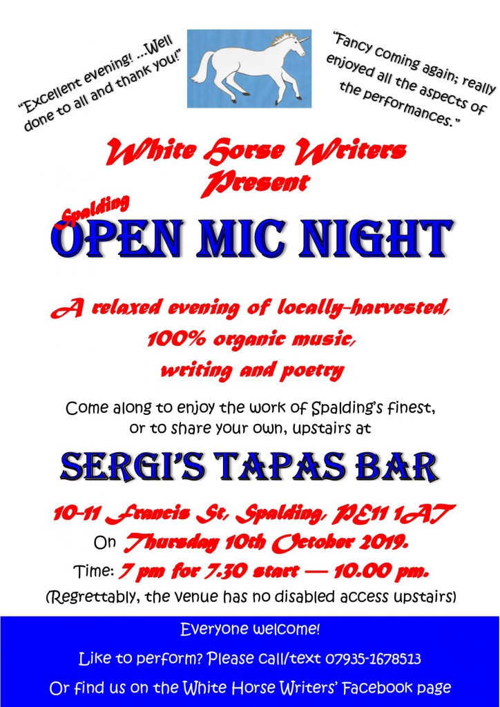 Poster for Spalding Open Mic Night 4