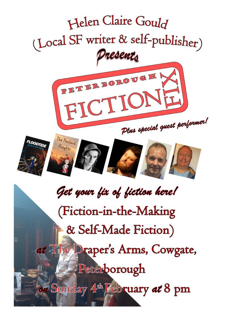 Poster for February 4th Fiction Fix meeting