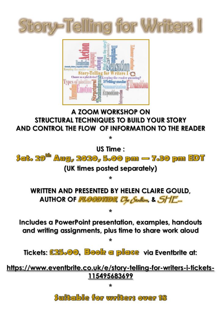 Poster for the US workshop Story-Telling for Writers I