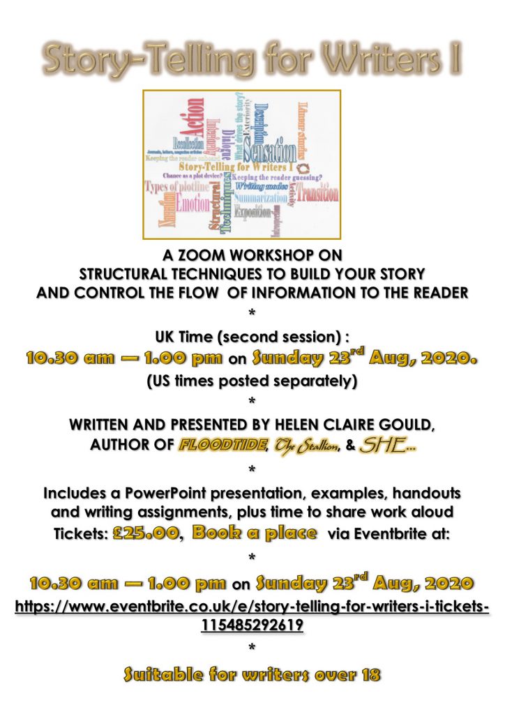 Poster for Story-Telling for Writers I - second UK workshop
