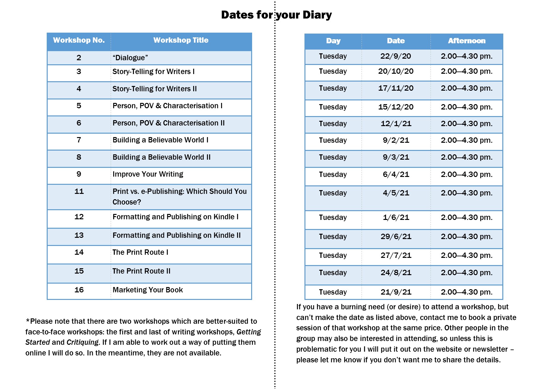 Page 12 - Dates for your Diary
