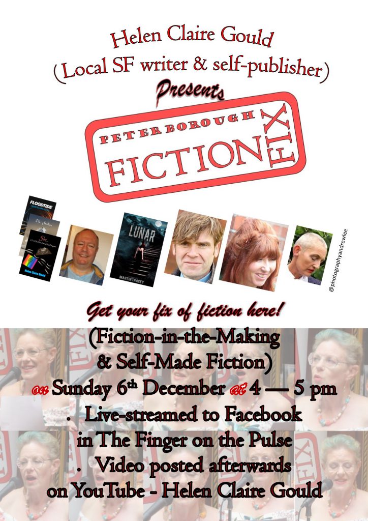 Poster for December Fiction Fix Online meetingi
