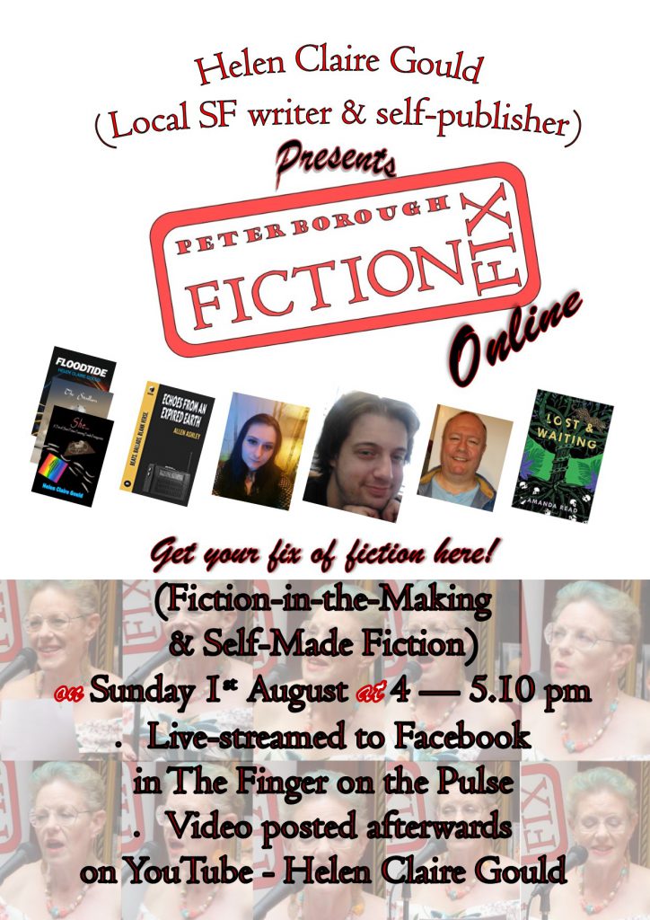 Poster for August edition of Fiction Fix Online